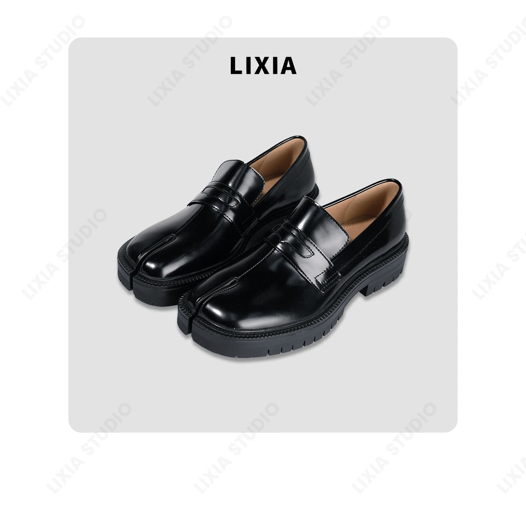 LIXIA【云端轻履】设计感舒适英伦风乐福分趾鞋-D7011