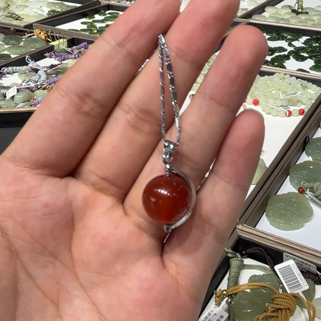 蒸***头银S925镶嵌吊坠(不含链)玛瑙/玉髓