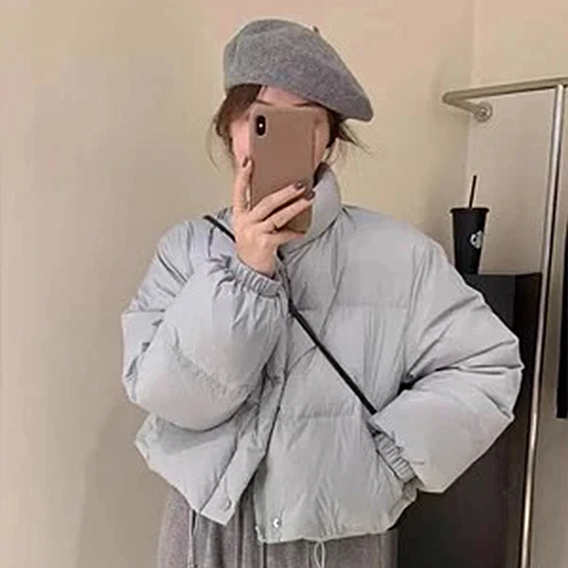 2024冬韩版气质面包服女宽松立领小个子短款女百搭休闲外套潮