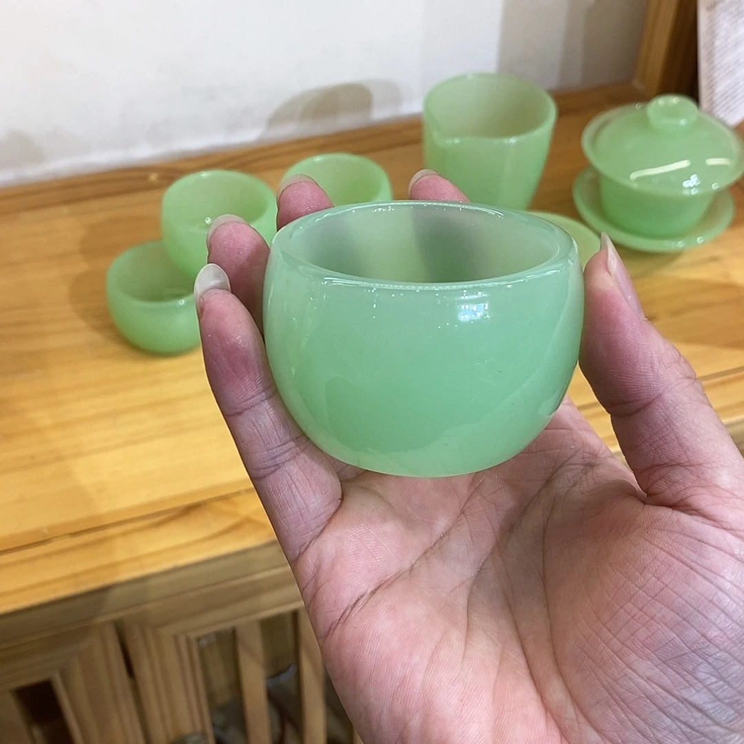 小***庄手工艺品琉璃苹果绿客杯2