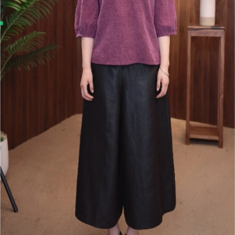 （99118）100桑蚕丝原色老油缎龟女裙裤