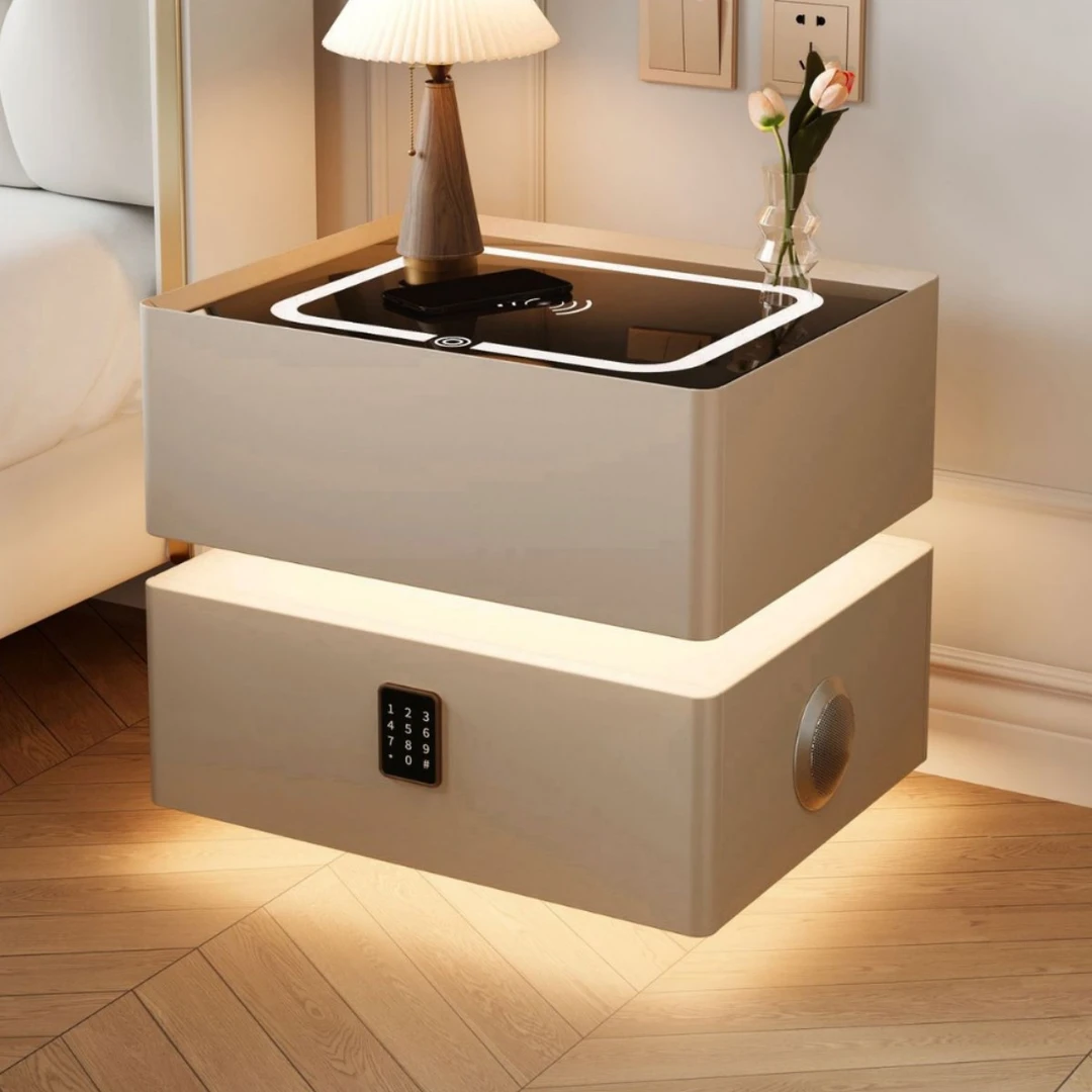 智能床头柜人体感应灯轻奢