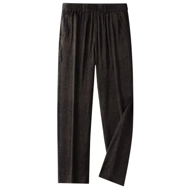 桑蚕丝长裤直筒裤型百搭时尚舒适裤宽松休闲裤裤子民族风男士外穿