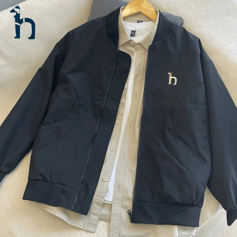 哈吉斯潮牌HGXXYS男士休闲落肩夹克春秋季立领美式百搭冲锋衣外套