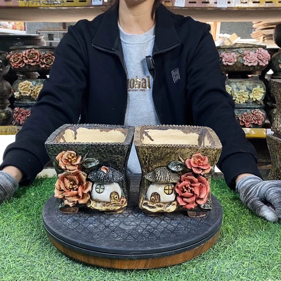 红陶青藤花器多肉花盆