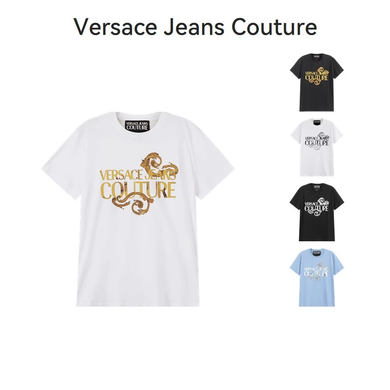 范思哲 VJC 男士LOGO胶印短袖T恤 76GAHG00 CJ00G