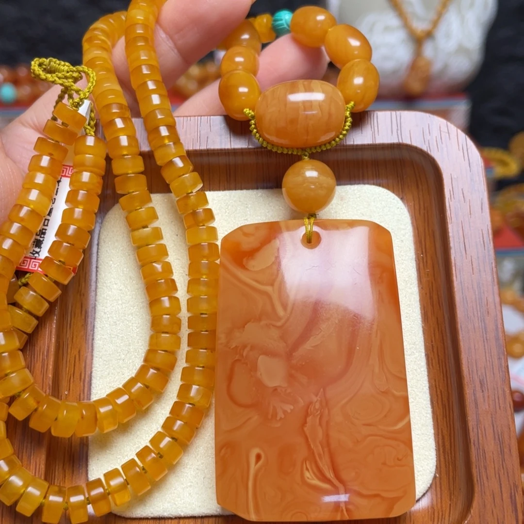 蜜蜡未镶嵌颈饰项链