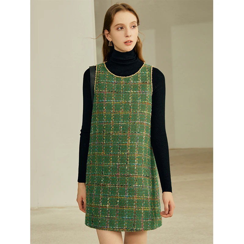 Mix Selection| 森灵香风 法式轻奢粗花呢小香风连衣裙MSDHQ0787