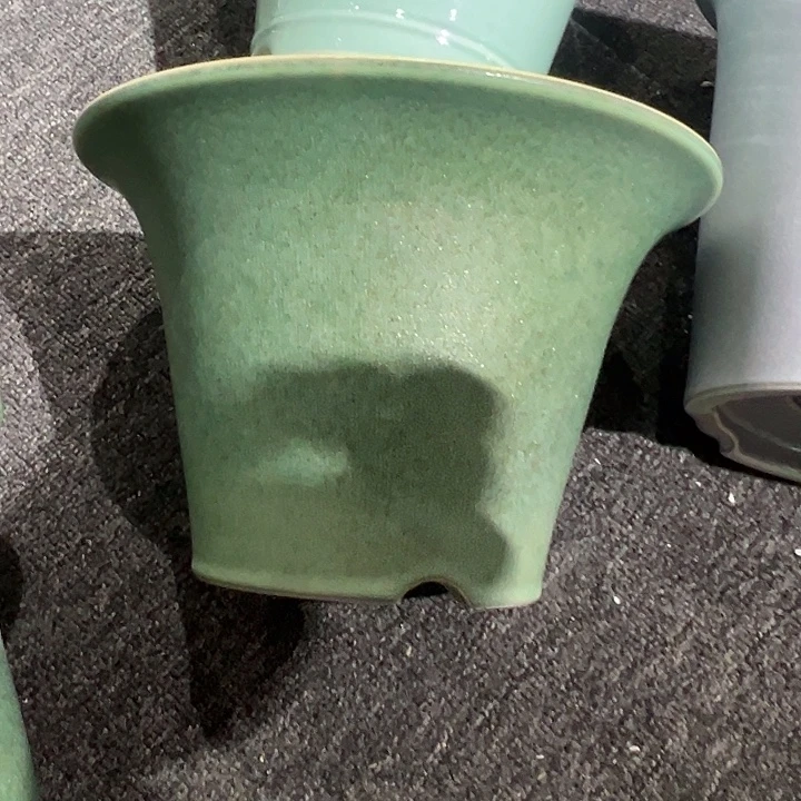 绿釉窑变陶瓷花盆