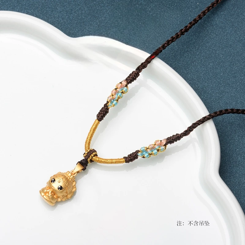 非金属布艺项链 手工编织吊坠挂绳高档毛衣链玉佛八宝罗盘挂绳