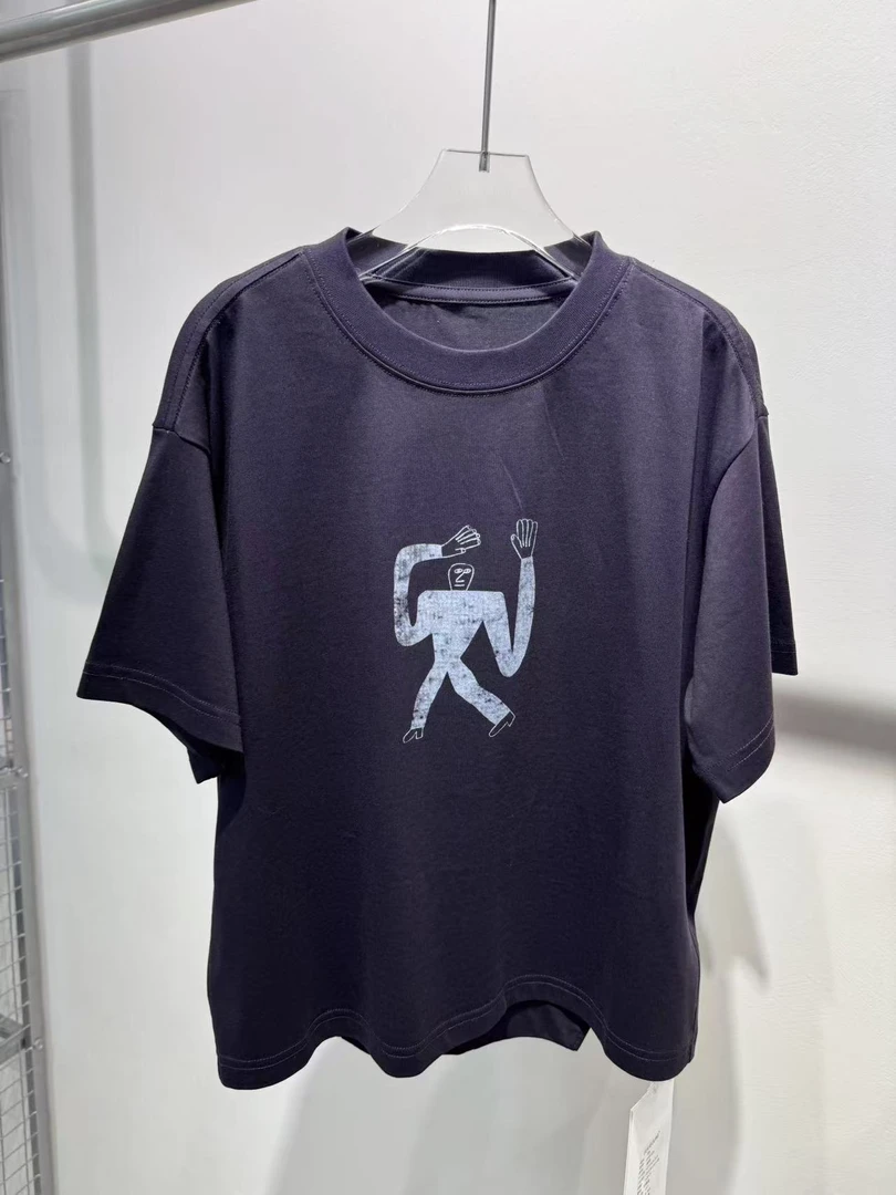 XTJ STUDIO童装 设计师款 JZ中大童 胸口长手臂小人短袖 新品