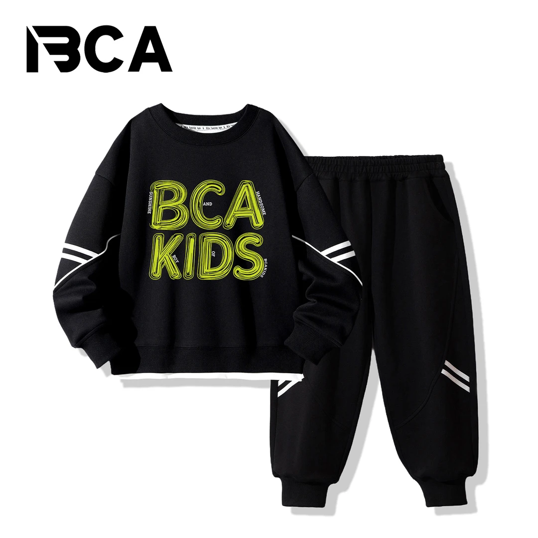 BCA【冠军代言】中大童秋季男童休闲运动卫衣套装假两件S-002+GN3