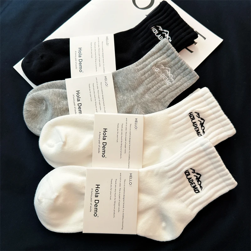 吉良先生 袜子男士短袜夏天薄款棉袜雪山女袜防臭白色运动袜男生