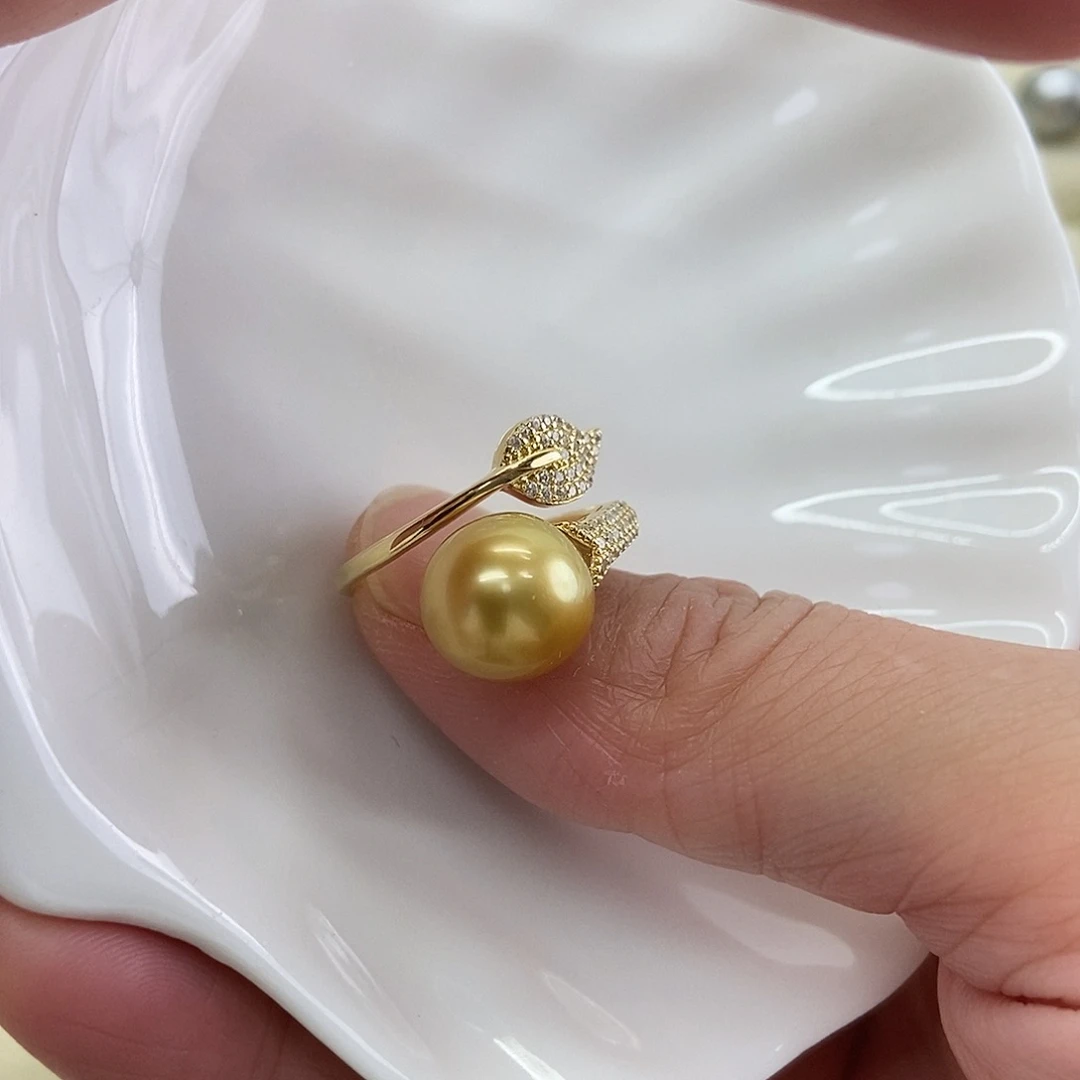 海水珍珠银S925镶嵌戒指