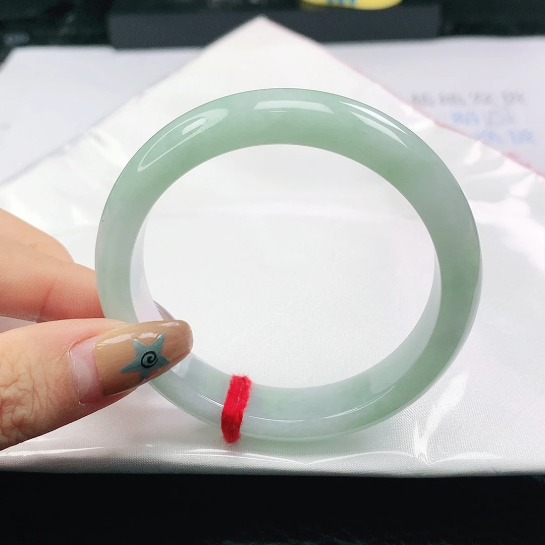 翡翠未镶嵌手镯翡翠54.4蓝底正圈