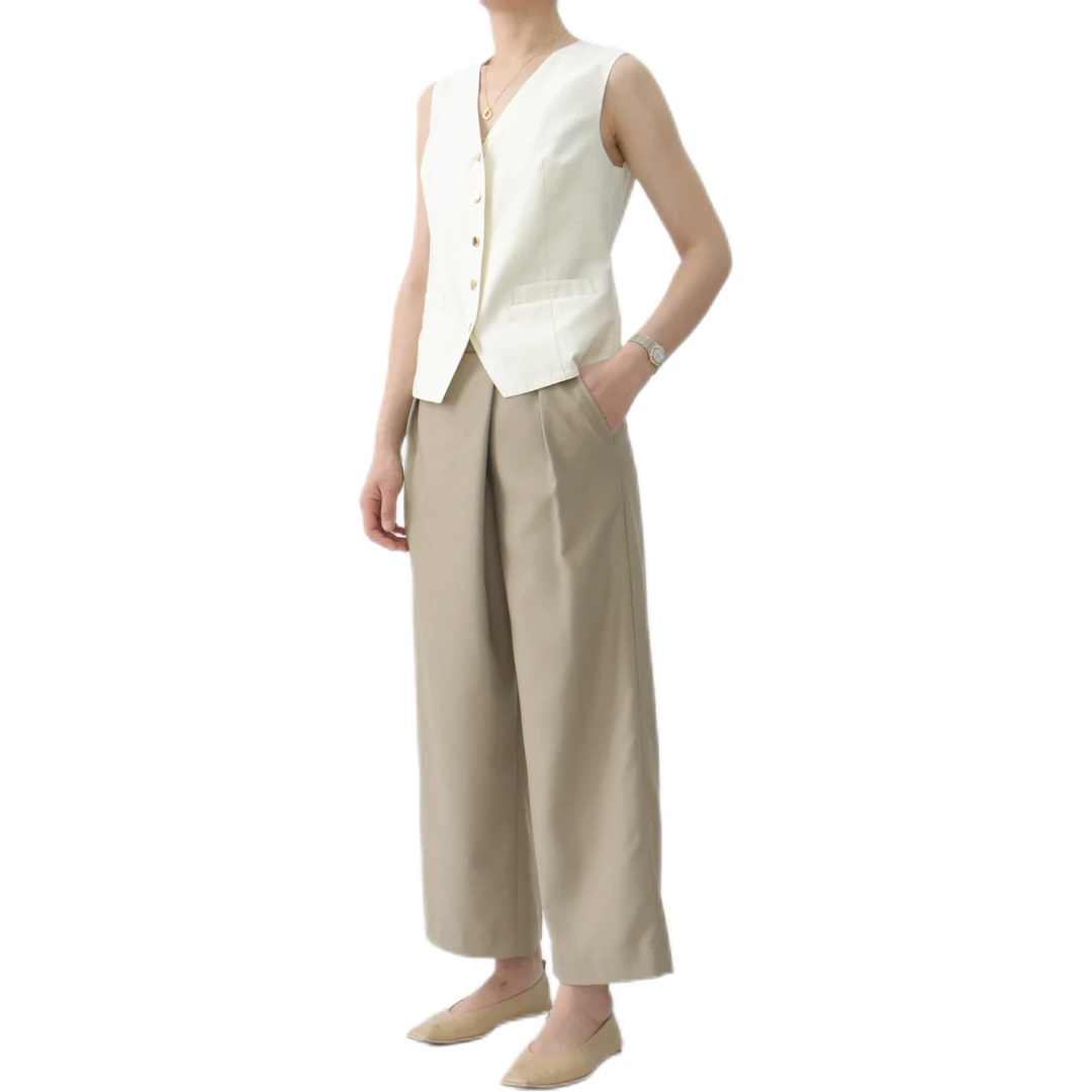 夏季薄款叠层神器 老钱风V领马甲女休闲时髦无袖上衣1013