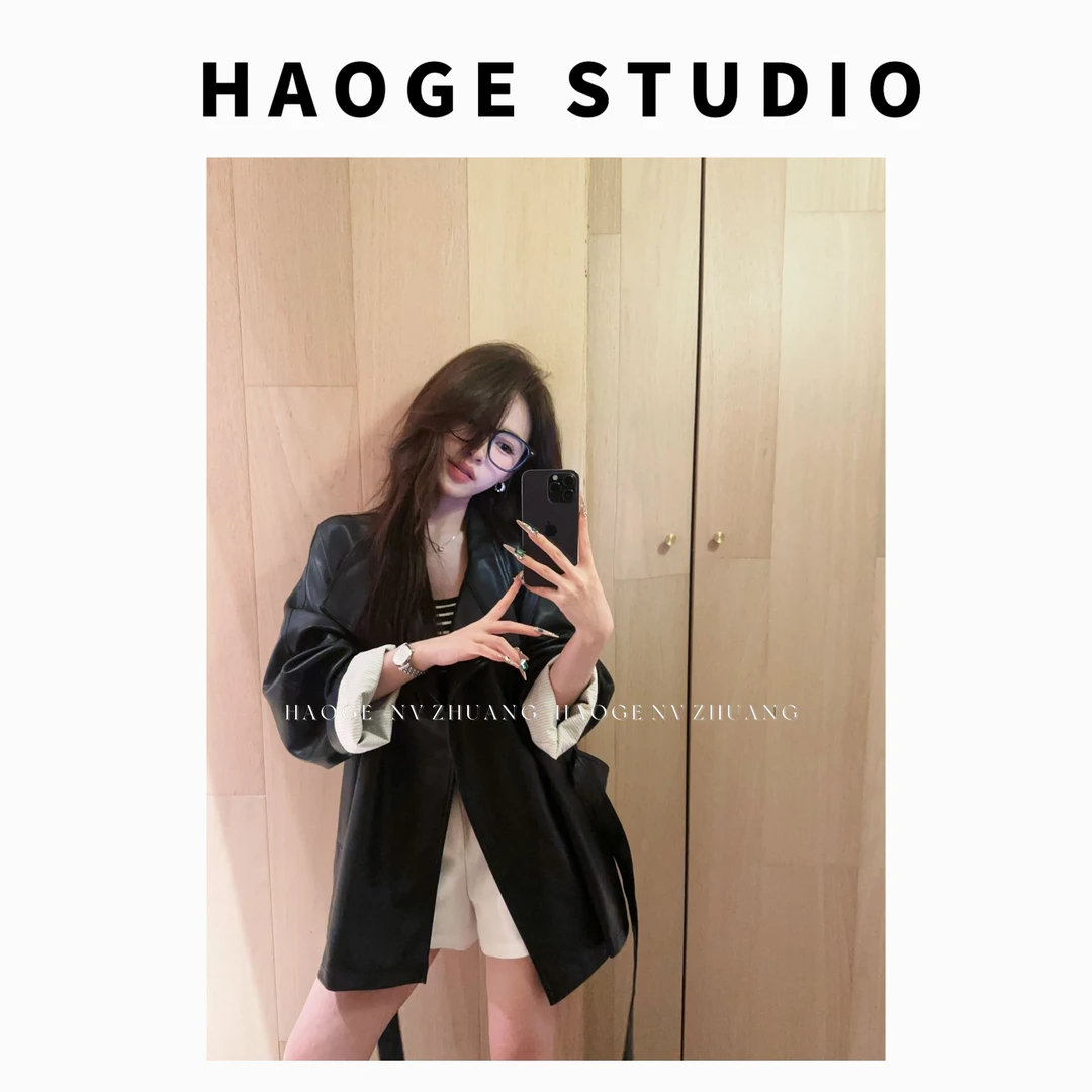 浩哥严选●中古财阀HGX5PY2521A皮衣外套预气质短款秋季时尚设计感