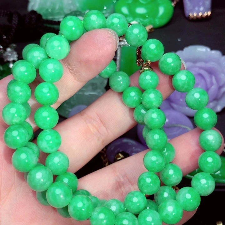 翡翠未镶嵌颈饰项链