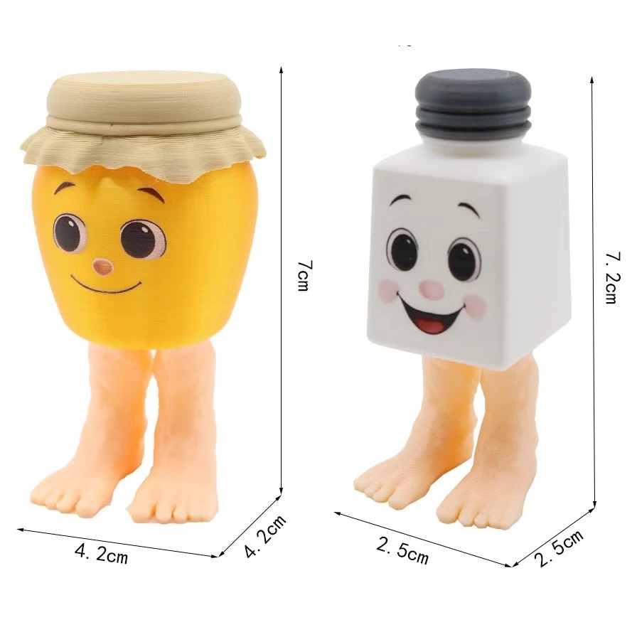 3D打印外国山海经搞怪罐子兄弟手办可爱油罐哥盐罐弟桌面摆件玩具