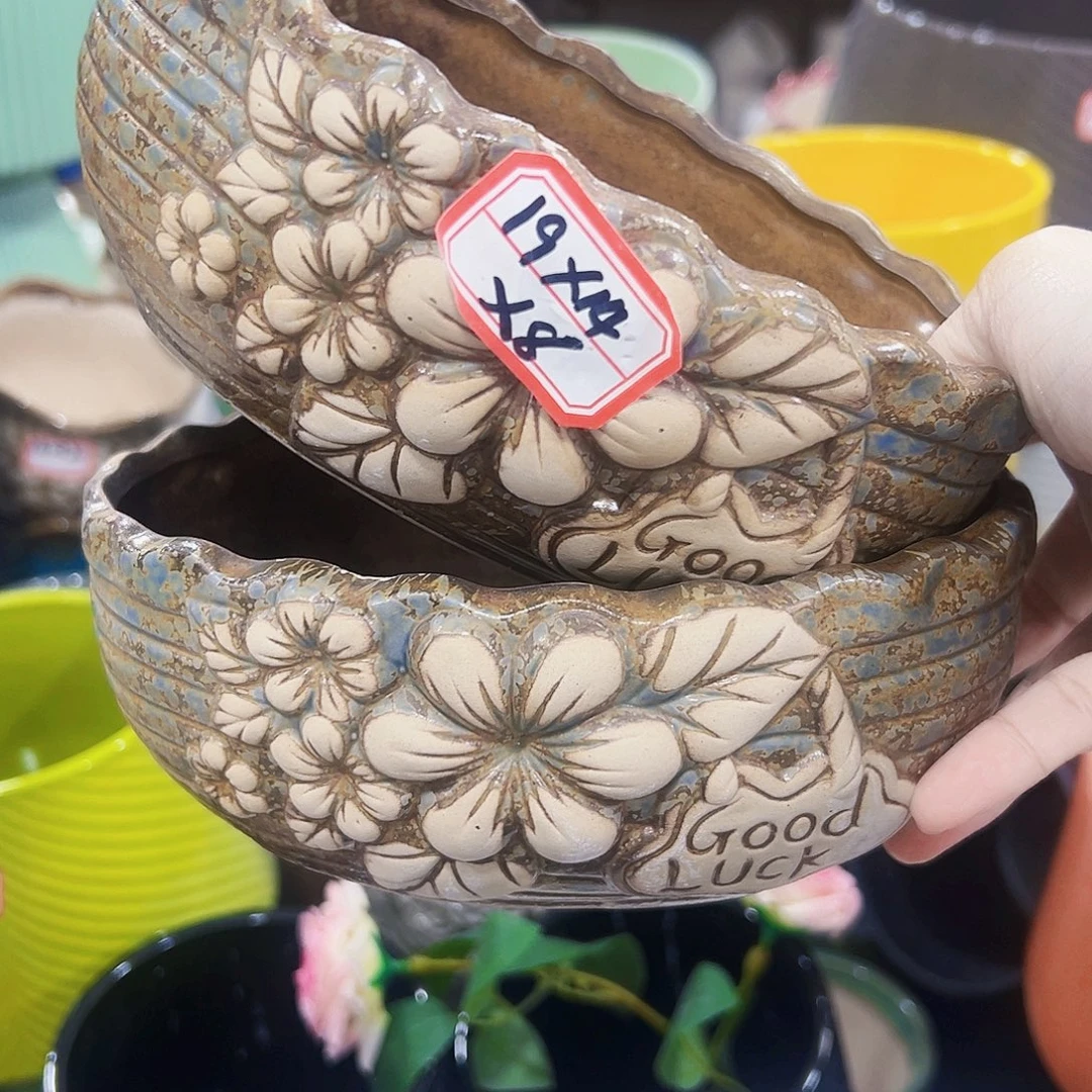 有孔外贸尾单陶瓷花盆凑单10米包邮