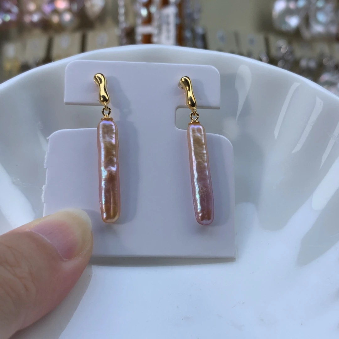 银S925镶嵌淡水珍珠耳环特价114