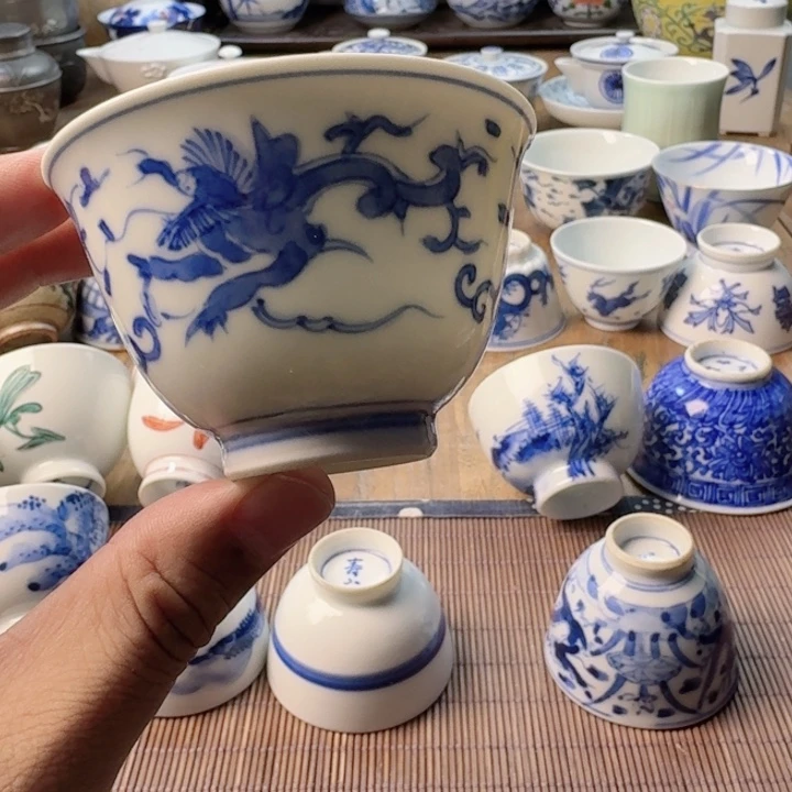 院***树青花瓷器杯子茶具