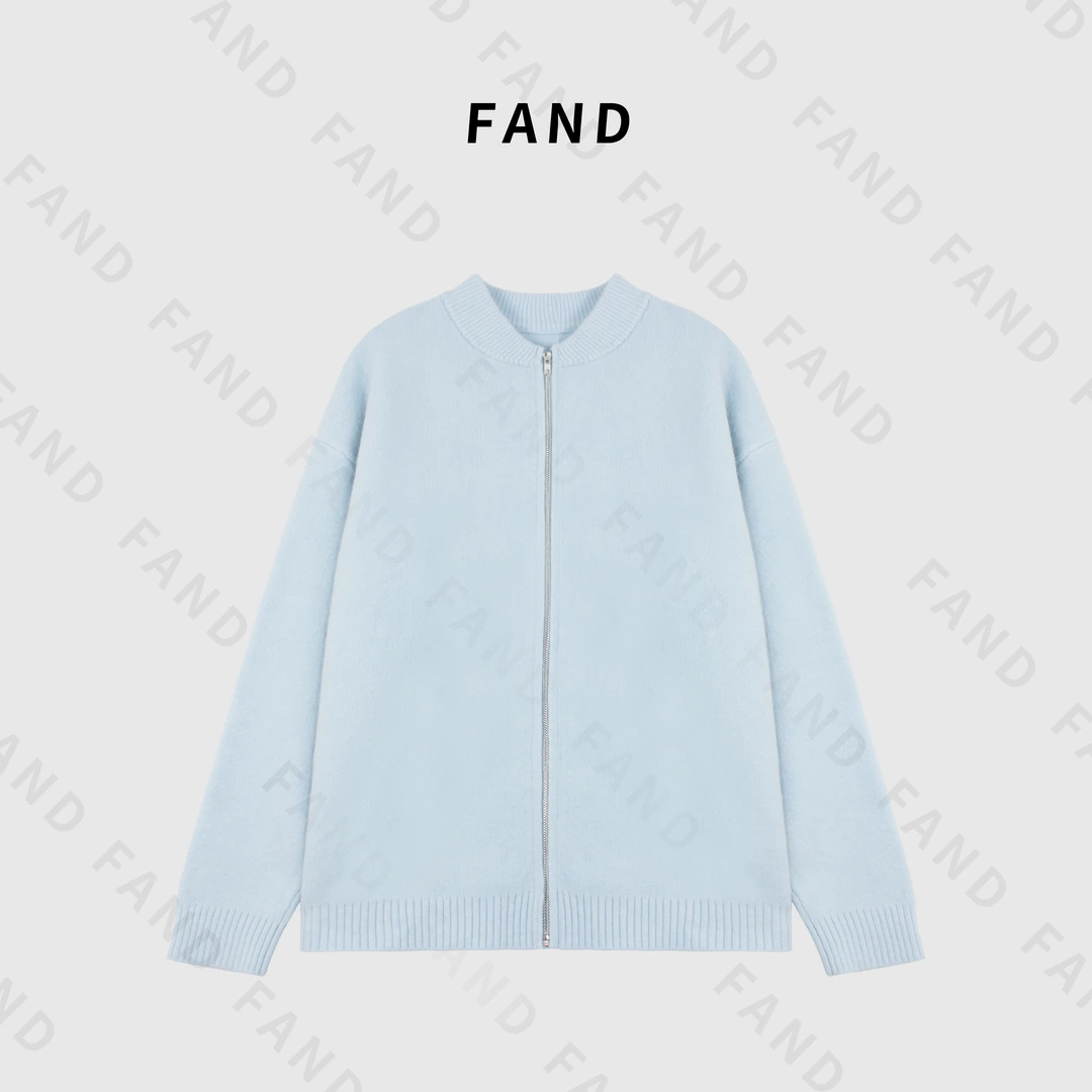 FAND品牌【3817大王】秋冬时尚加厚保暖刺绣拉链开衫外套毛衣针织衫