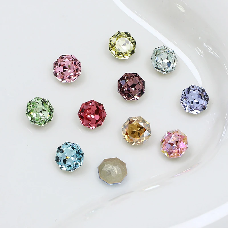 钛钢耳饰 【爪镶】  6mm 东洲水晶耳钉-【灭菌发货】 玫瑰切 八边玫瑰
