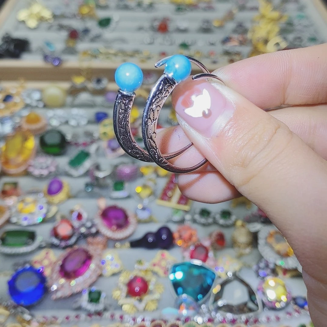 【闪购商品】托帕石耳饰银S925镶嵌