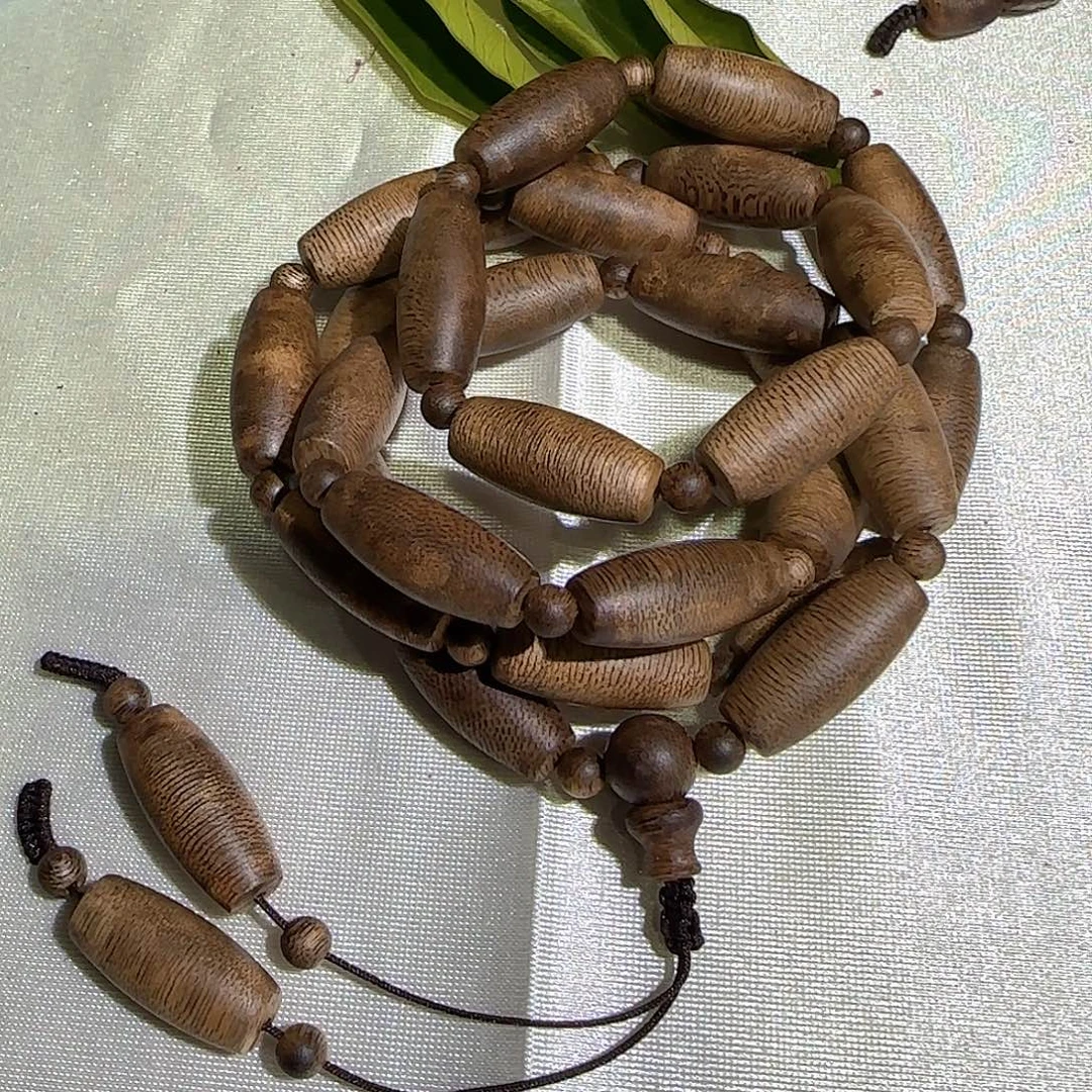 手串沉香海南白棋 1.0天珠多圈33克