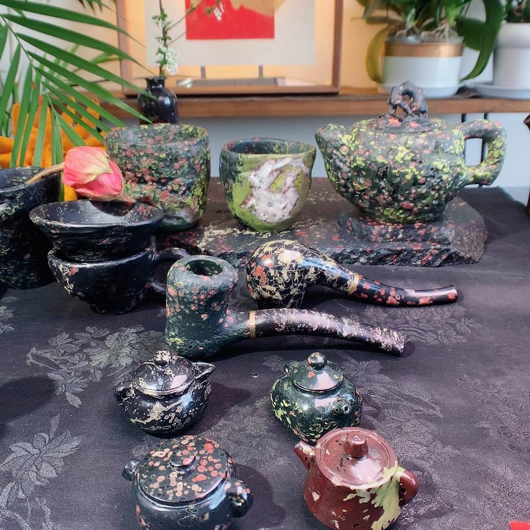 安山玉阿安山玉安山玉把把壶/1只