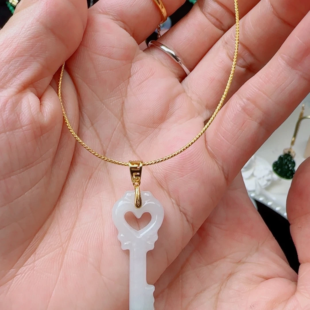 翡翠银S925镶嵌颈饰含项链