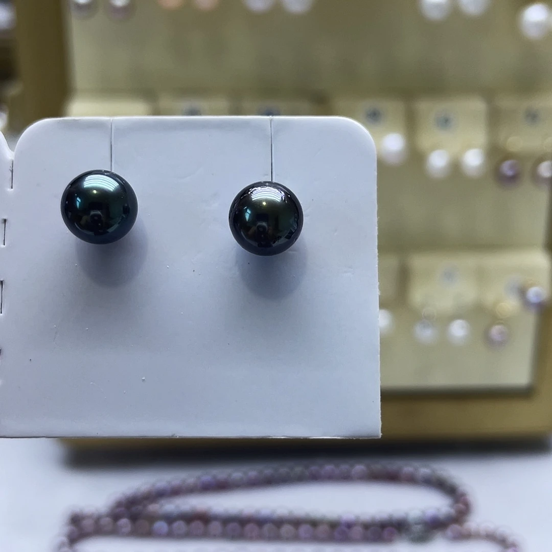 耳饰银S925镶嵌海水珍珠