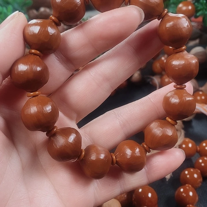 橄榄核手串/手链去皮老水晶料，16