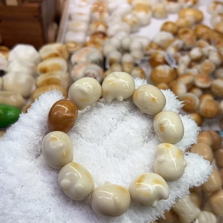 菩提根/象牙果把件43 象牙果原果雕刻炭烧小幽灵瑕福利