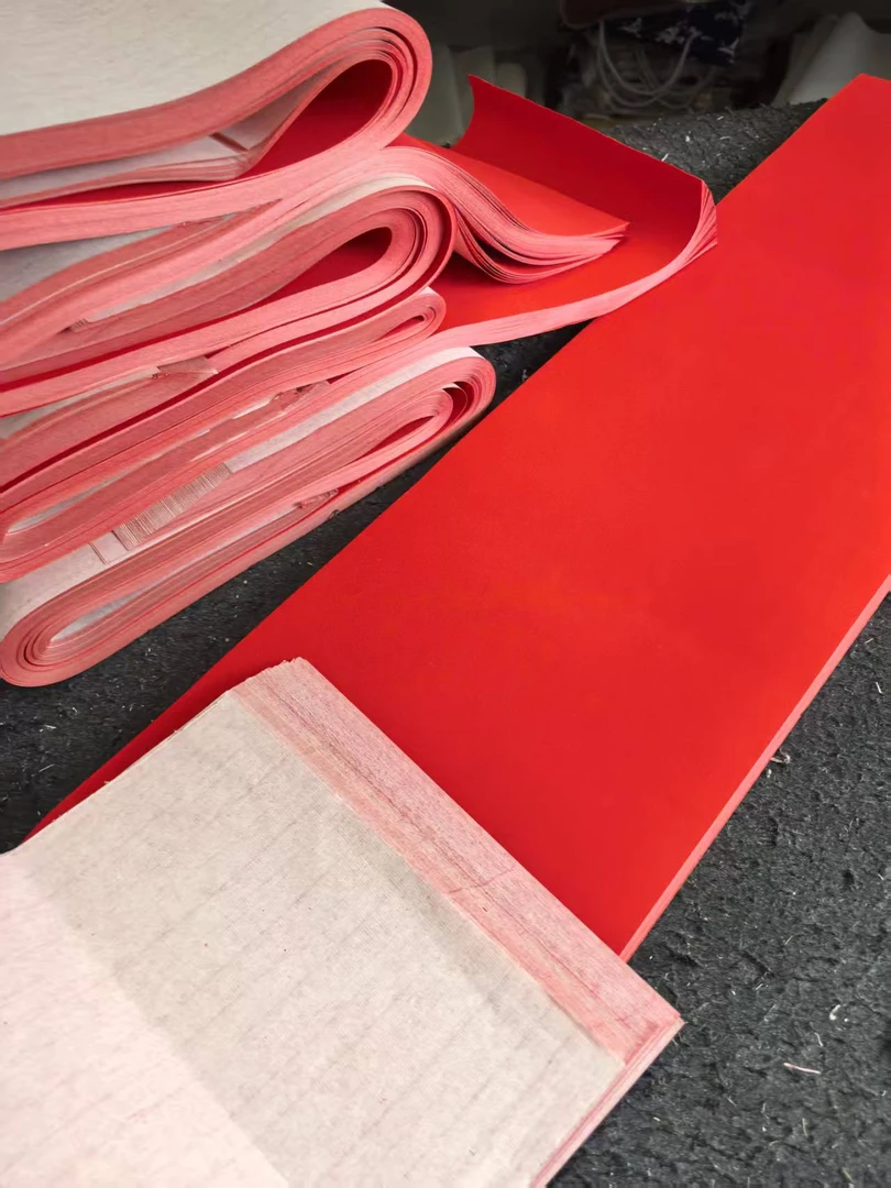 23X120cm【半生半熟】一份100张  处理瑕疵万年红宣纸纸边