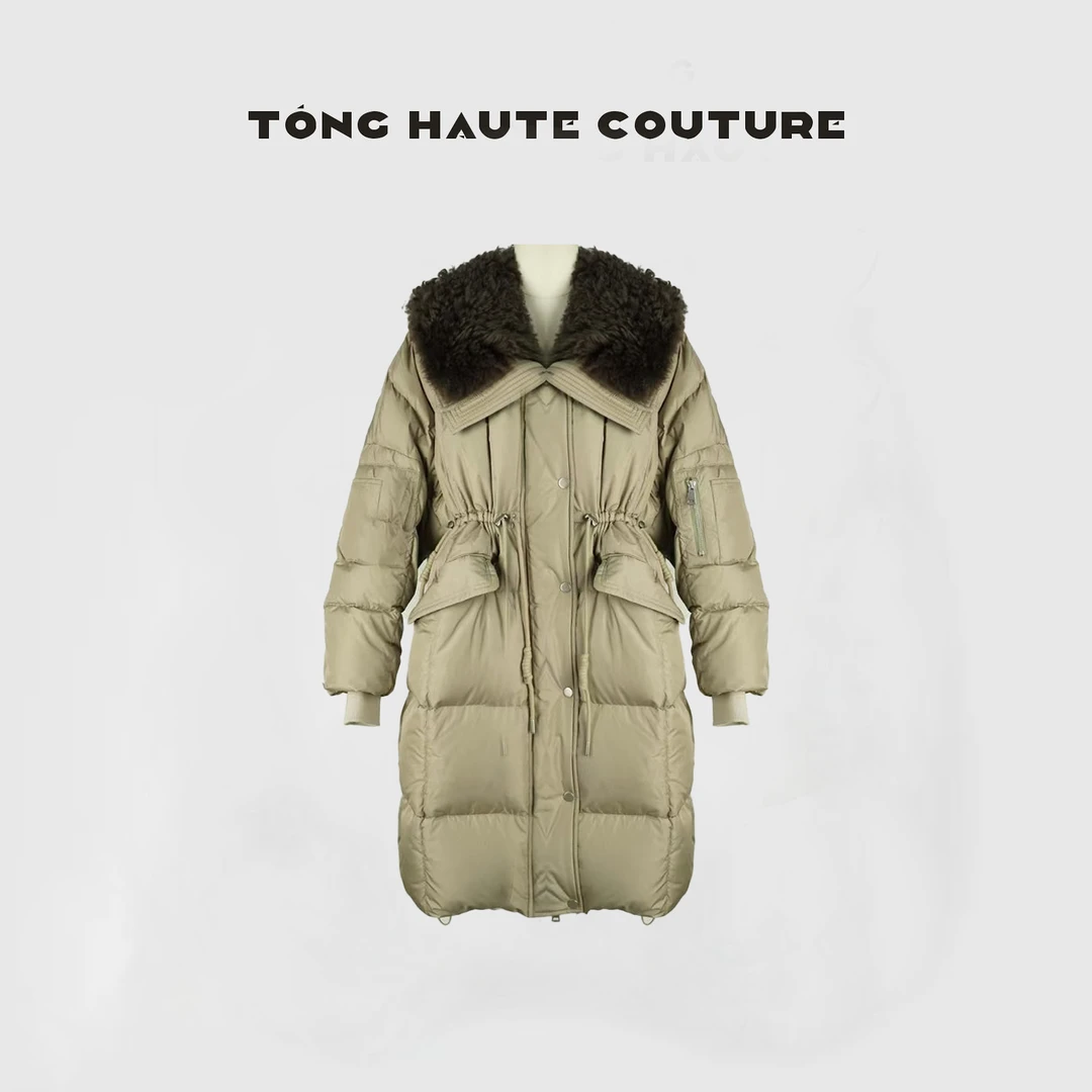 【墨栖】冬季新国标90白鹅绒拼接羊皮毛一体保命鹅绒服 YW716