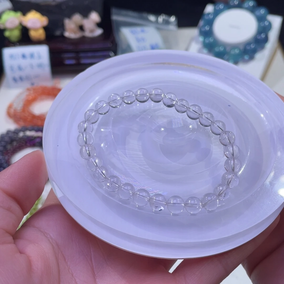 未镶嵌手链水晶白水晶6+