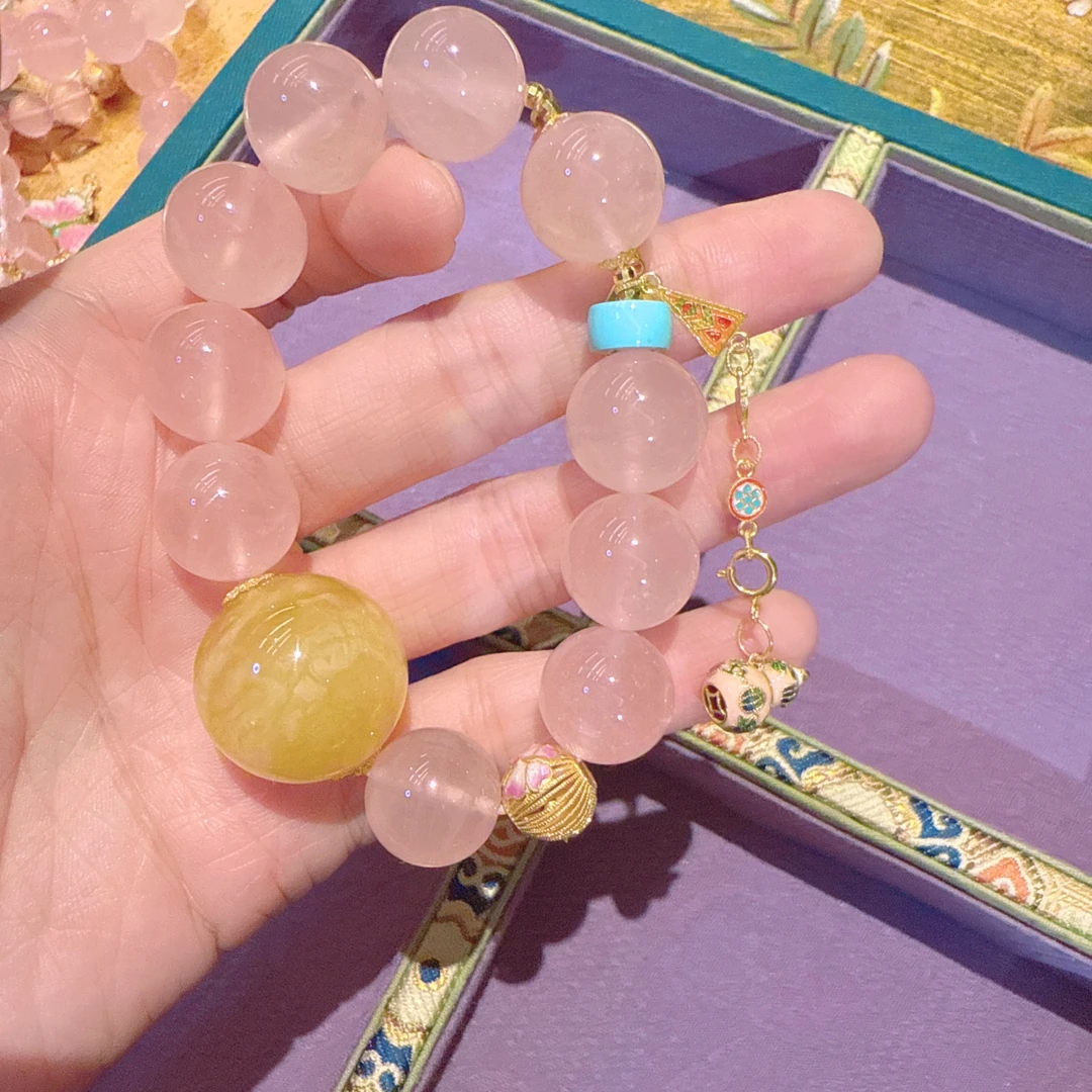 D10未镶嵌粉水晶手串25216