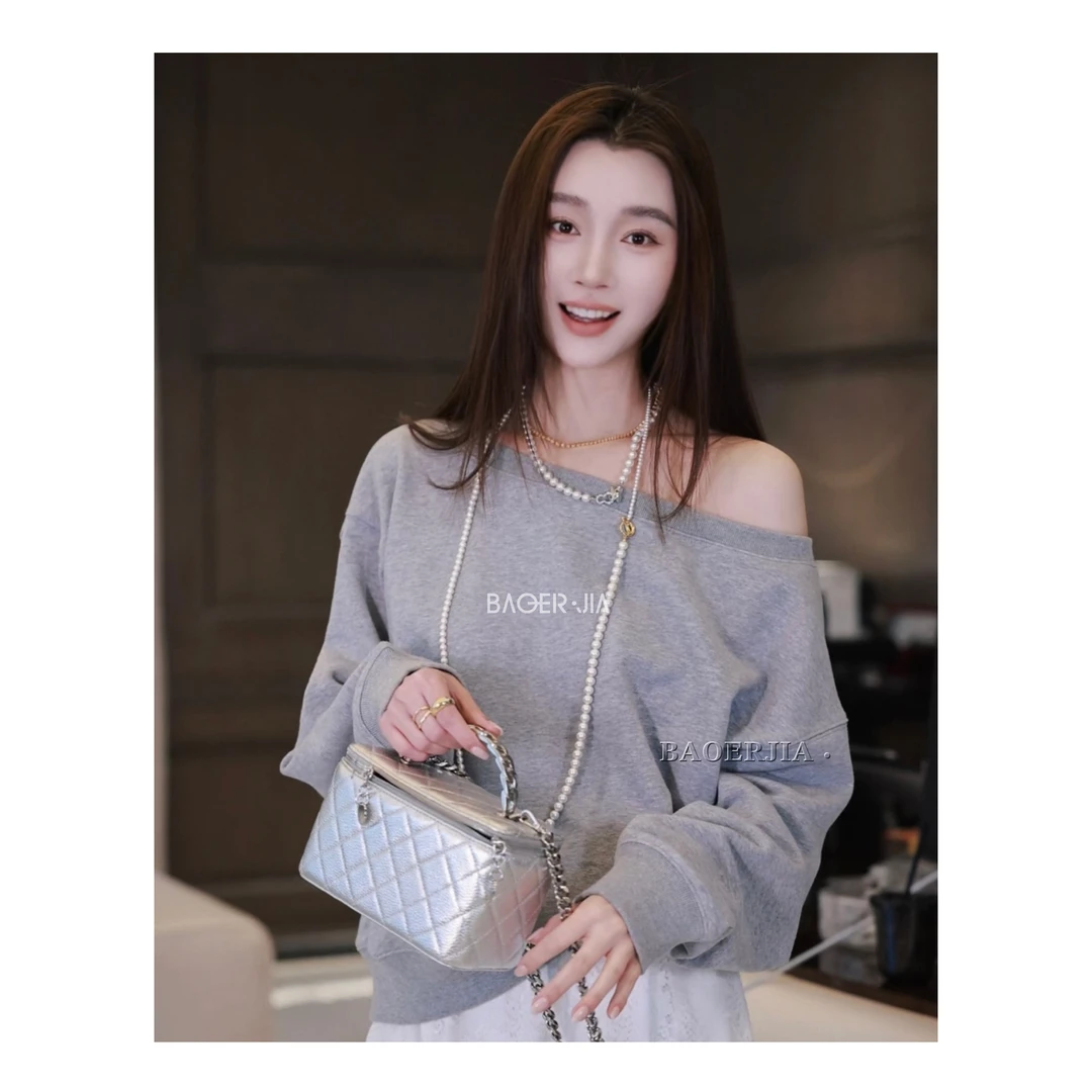 7-【斜肩卫衣】宝儿家含幂BL83025102早春新款清新风休闲小心机卫衣