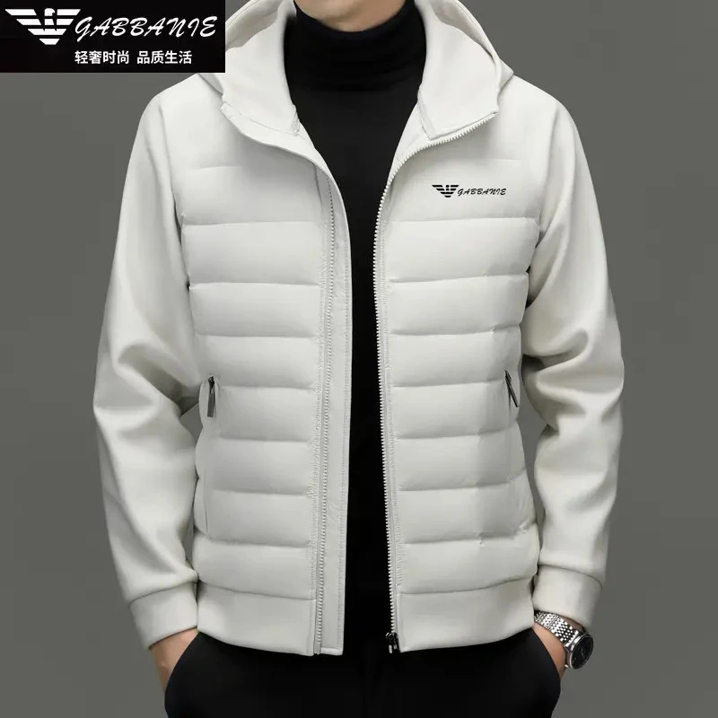 【专柜正品】秋冬新款羽绒服休闲时尚连帽外套90白鸭绒轻薄羽绒服男