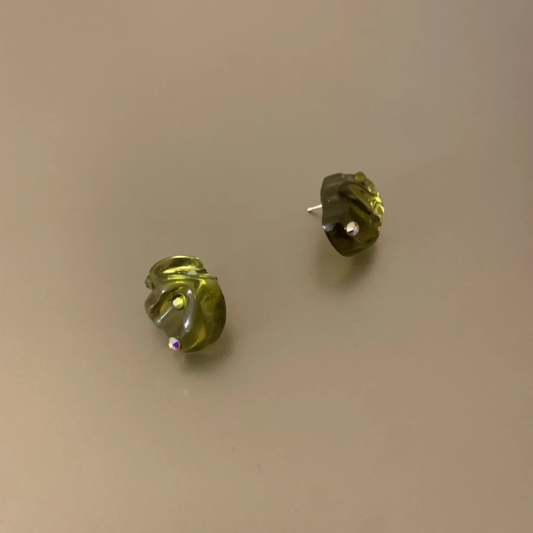 合金树脂耳饰 小众百搭设计感时尚复古轻奢冷淡风耳钉9145-14