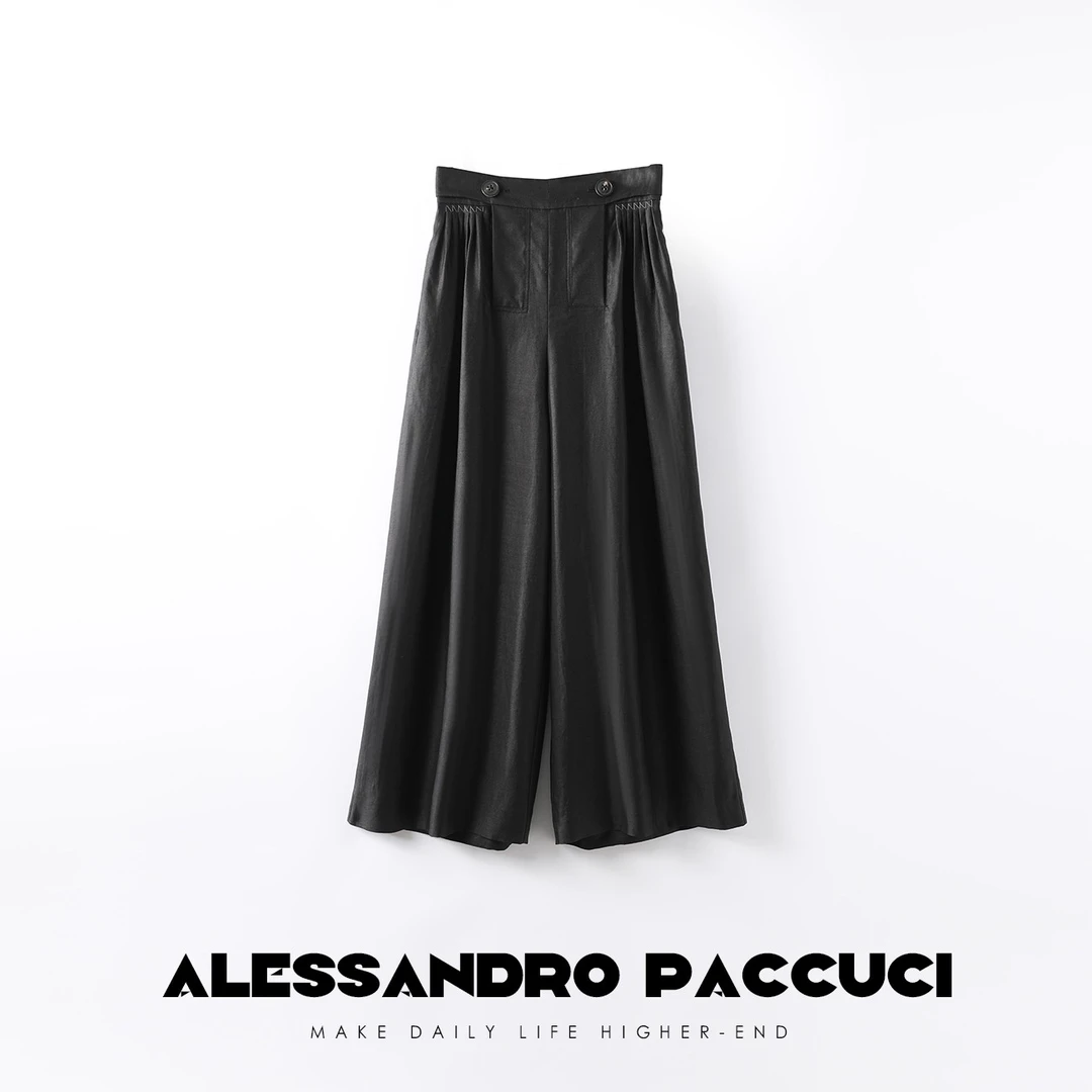 【孤品特价不退换】洛哥20478 X 轻薄透气100苎麻设计休闲阔腿裤