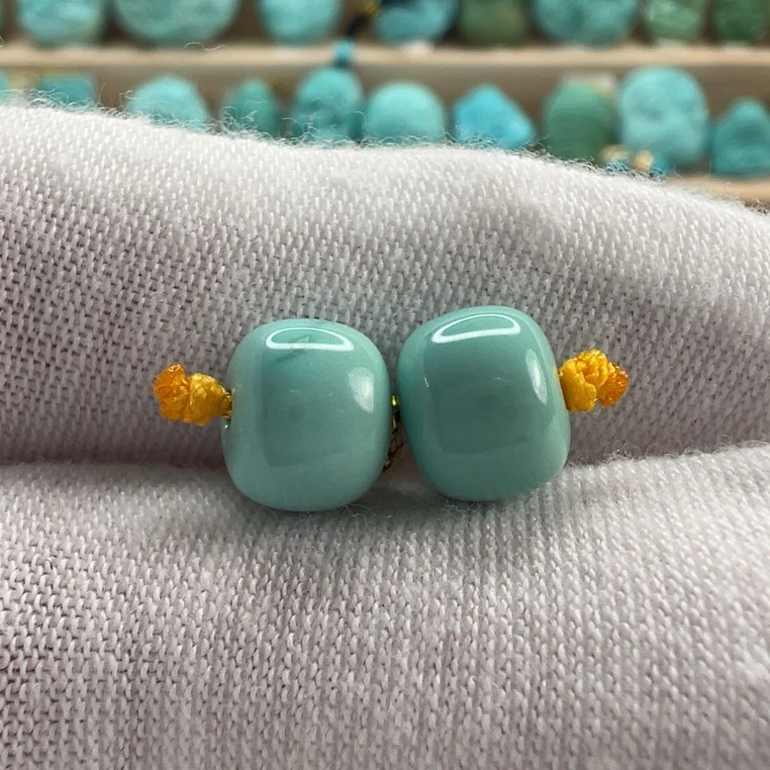 未镶嵌绿松石老型对珠7.4x6.3mm