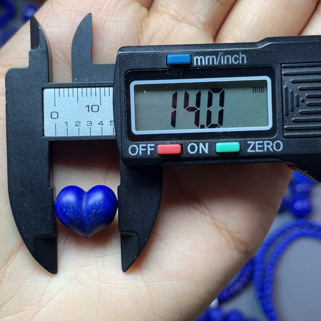 青金石未镶嵌14mm哑光爱心屁桃配饰