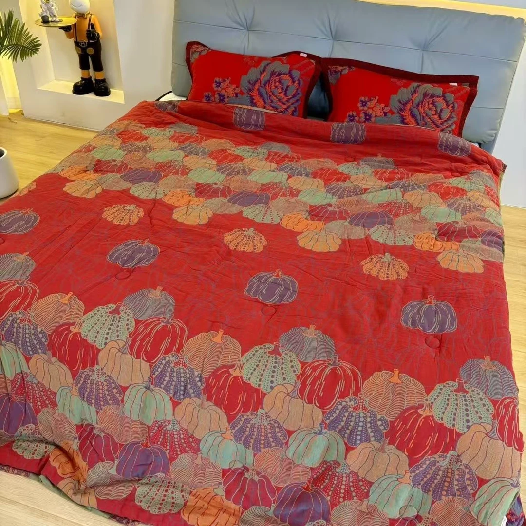 【金丝南瓜】200*230色织双层纱棉被柔软透气亲肤可机洗