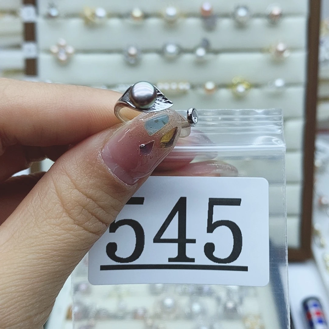 淡水珍珠戒指银S925镶嵌545