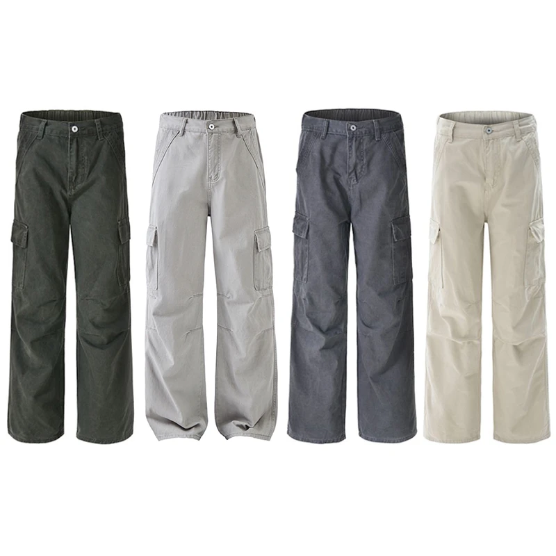 秋冬新款美式复古工装休闲裤潮流高级感cleanfit高街宽松直筒裤子