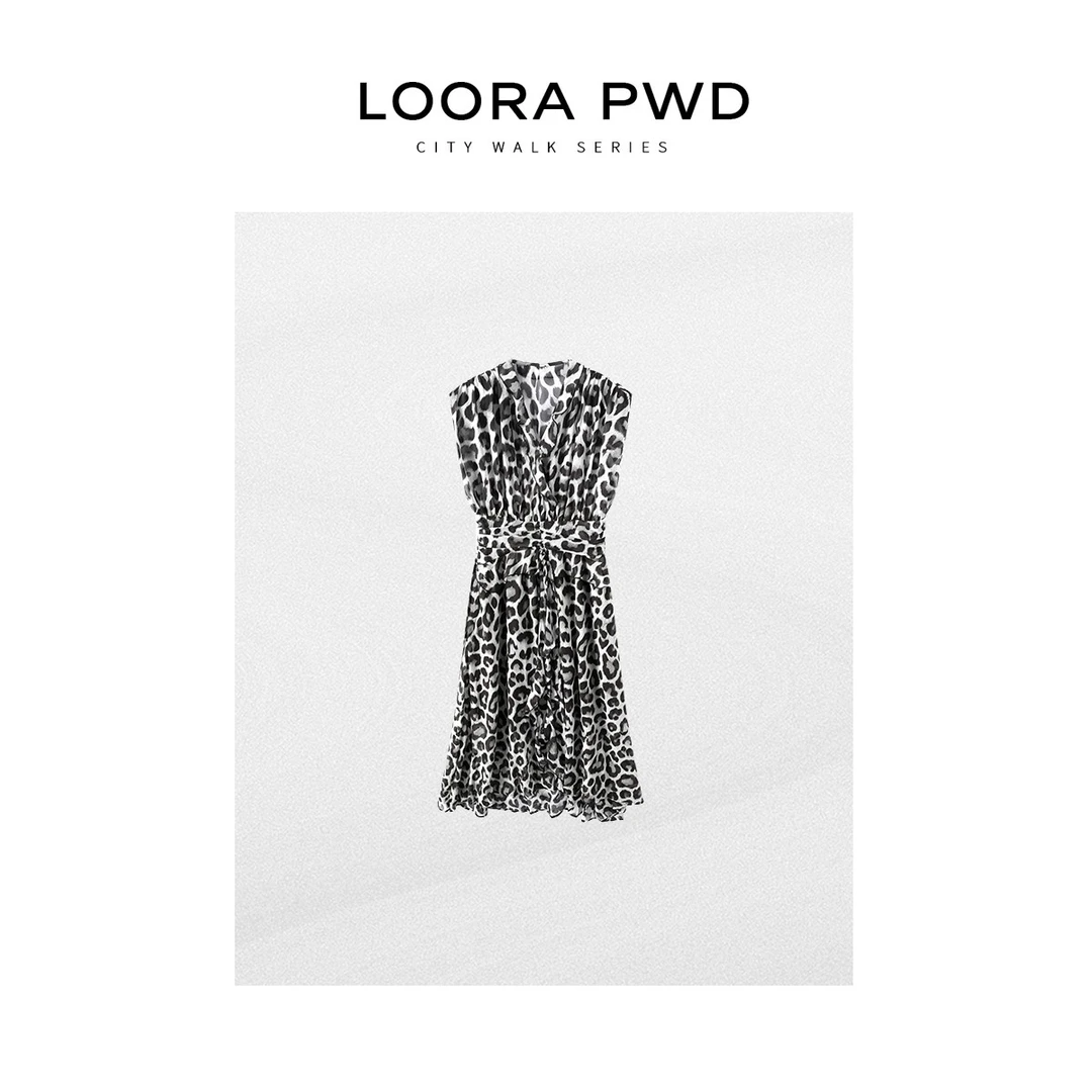 LOORAPWD【特价微瑕版衣 介意勿拍】薄款时尚豹纹连衣裙25CJBC0080N