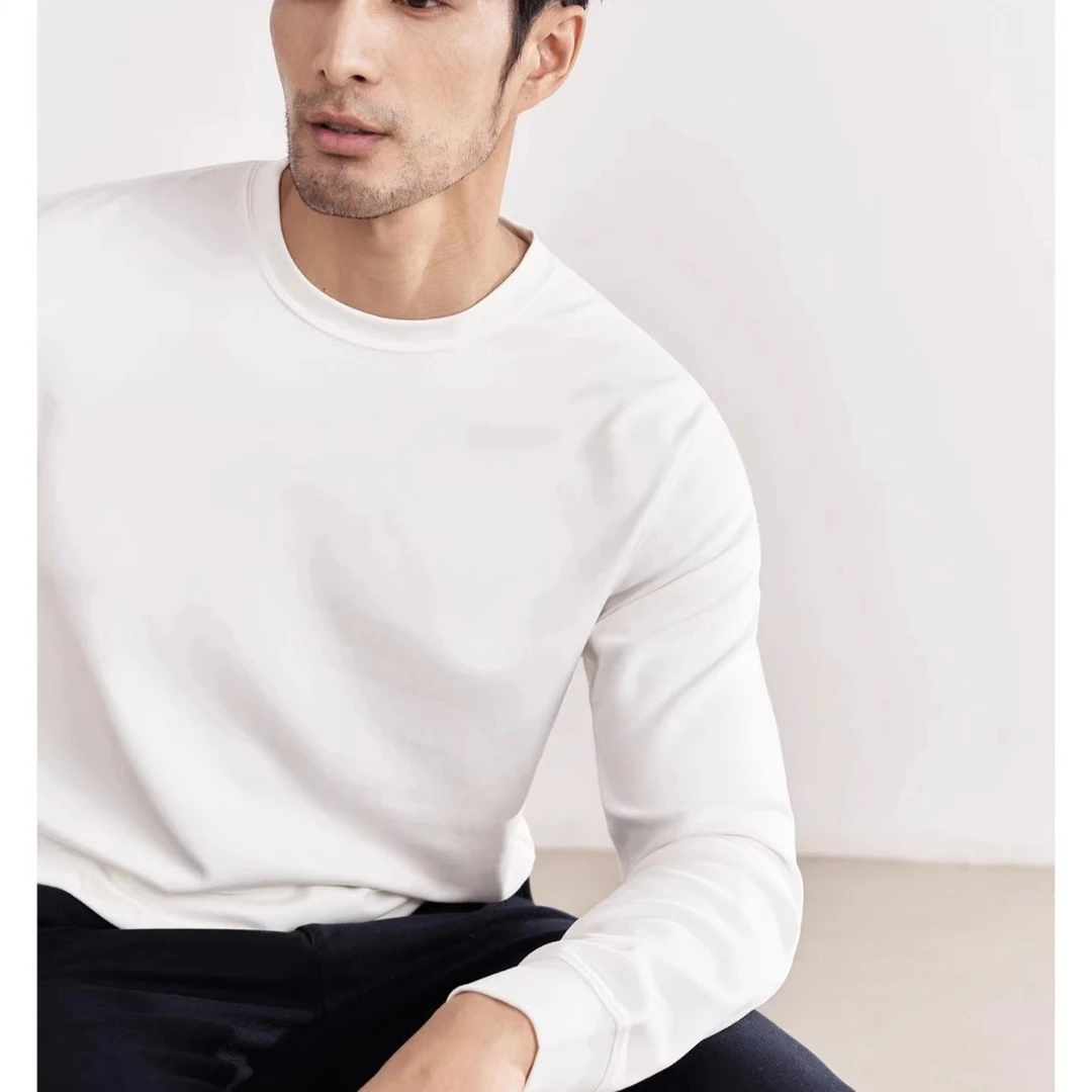 B 潮牌男款五色秋冬季运动磨毛基础百搭长袖T衫  01000